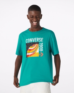 Converse Planet 1908 Sleeve Férfi Pólók Zöld | WQNUDMI-HU